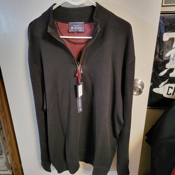 NWT DANIEL CREMIEUX BLACK REVERSABLE SWEATER JACKET SZ L - Picture 1 of 6